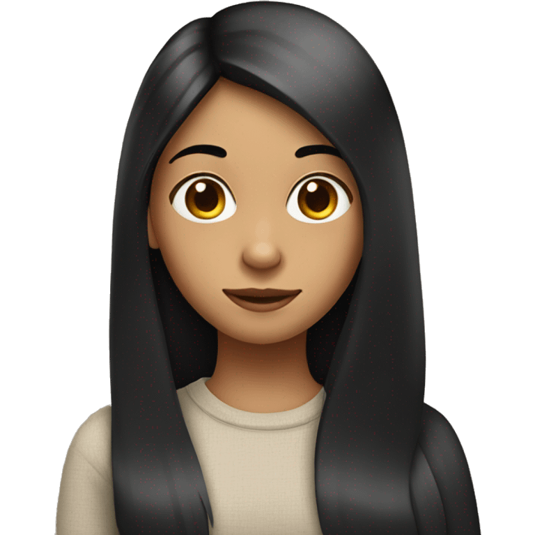 girl with dark long straight hair with monkey on her shoulder  emoji