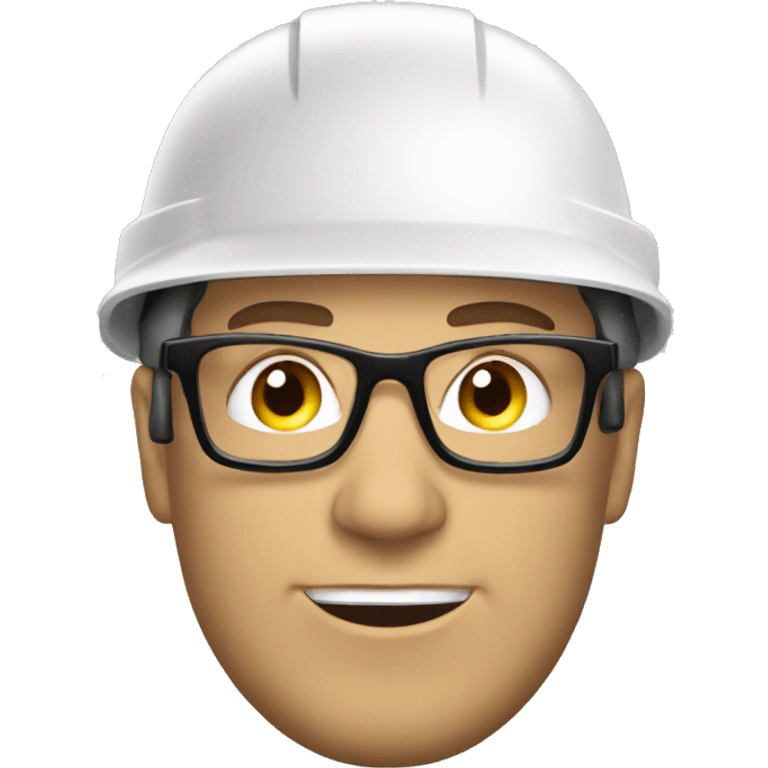 Caucasian man wearing helmet, glases and earplugs emoji