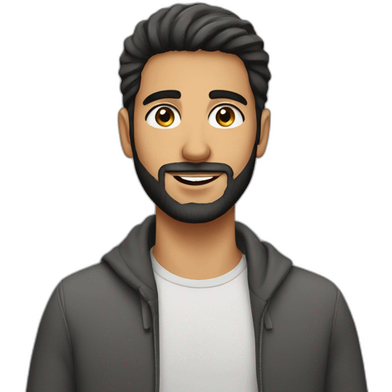 young arab man with hair and beard emoji