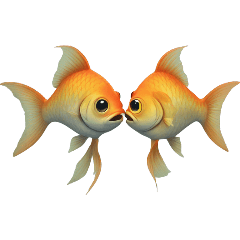 Two fish kiss each other  emoji