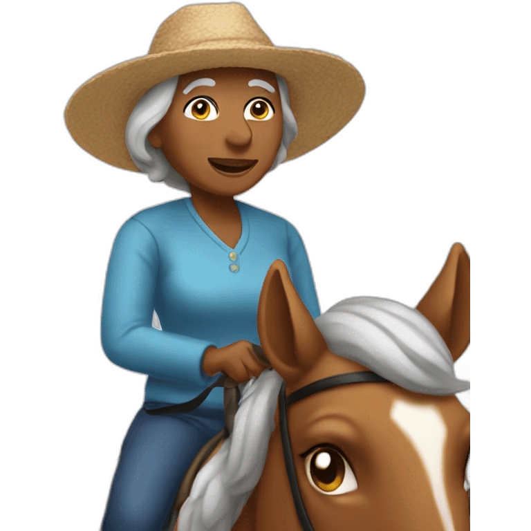 grandmother ride a horse emoji