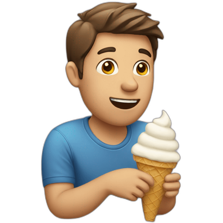 man eating ice cream emoji