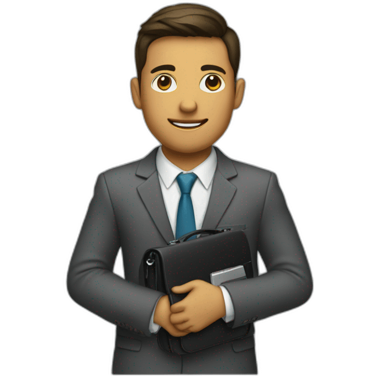 student in a suit and a briefcase emoji