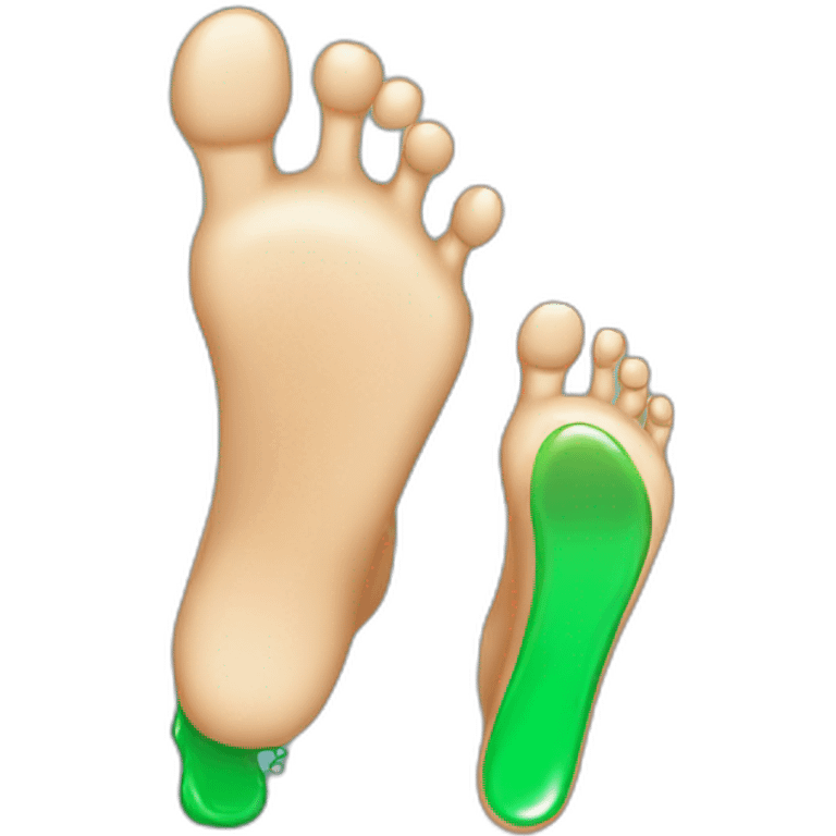 Feet with green varnish emoji