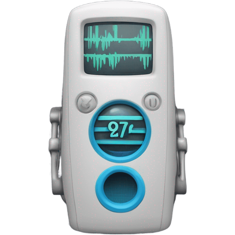 The wave on which a radio with 92.8 FM written on it is located emoji