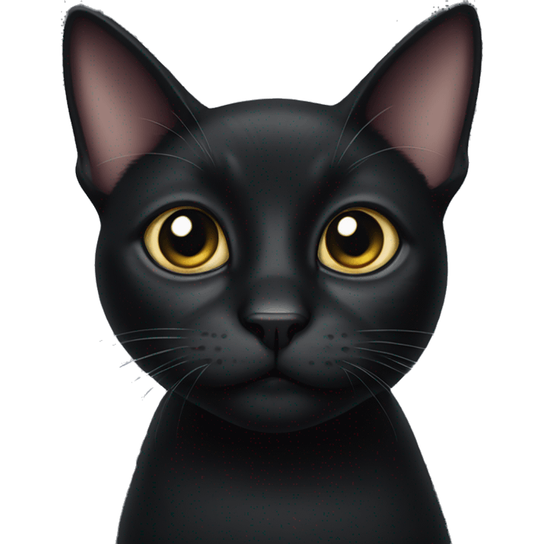 Black cat with big eyes emoji