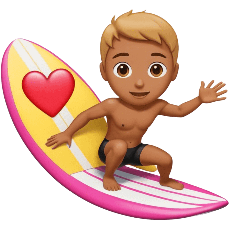 EMOJI ENAMORADO SURFEANDO emoji