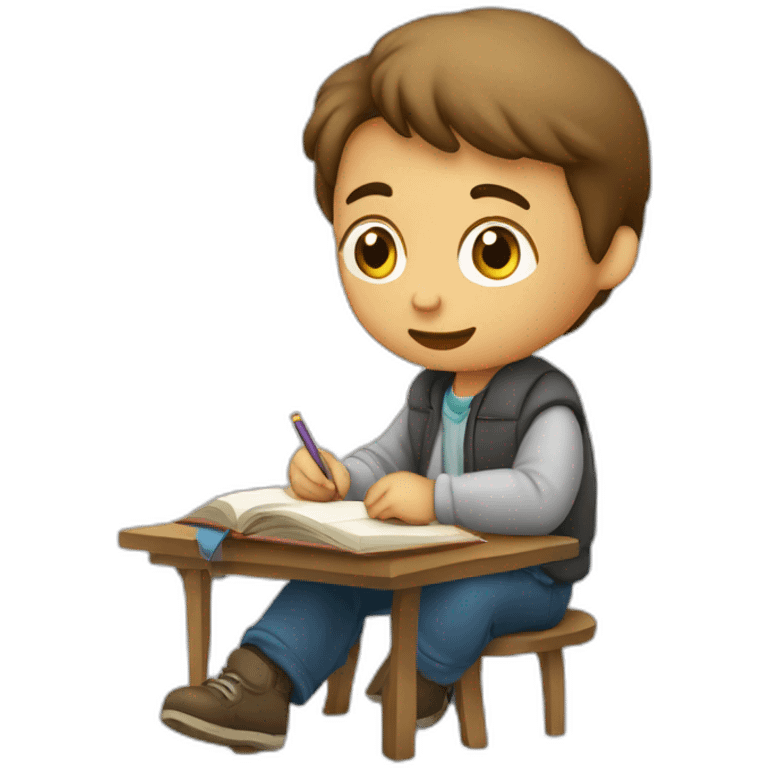 niño filosofo estudiando emoji