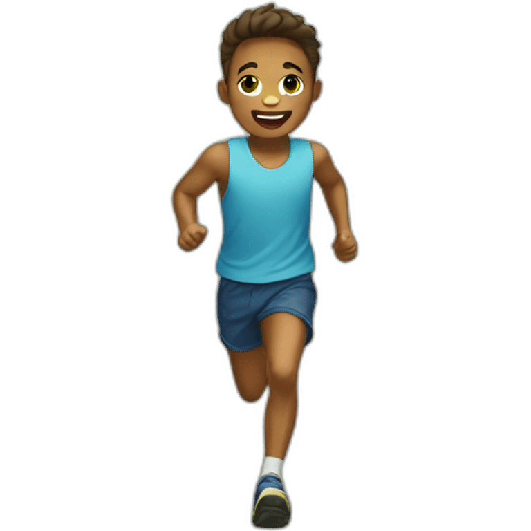 A boy running on a country road emoji