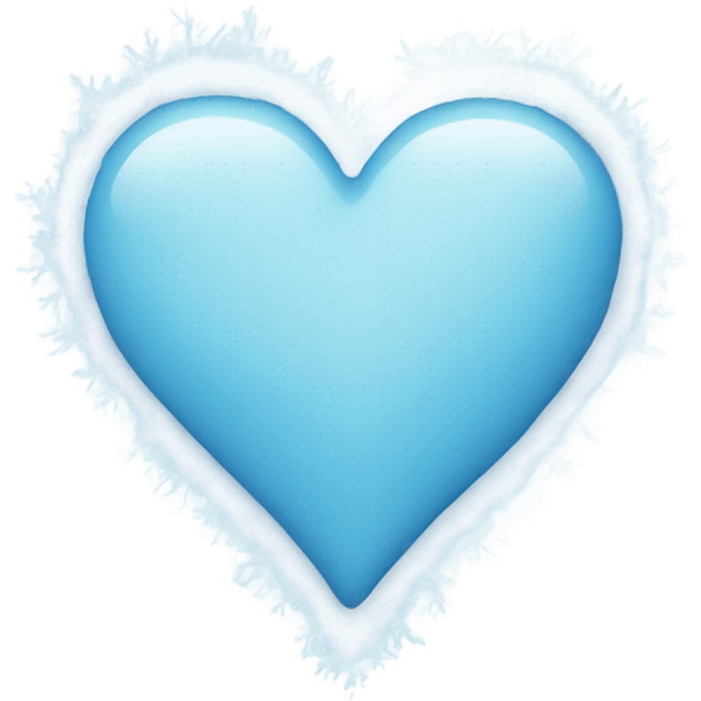 Light blue heart with snow on top of it emoji