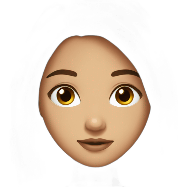 Fille cheveux long brune yeux marron emoji