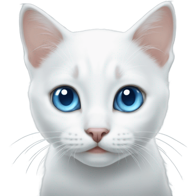 White kitten with blue eyes emoji