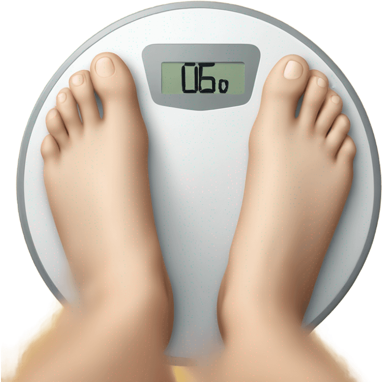 Man’s feet on weight loss scale emoji