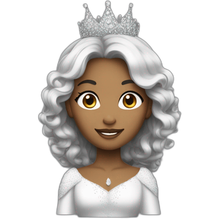 princesse avec cheveux noirs et une teint blanche  emoji