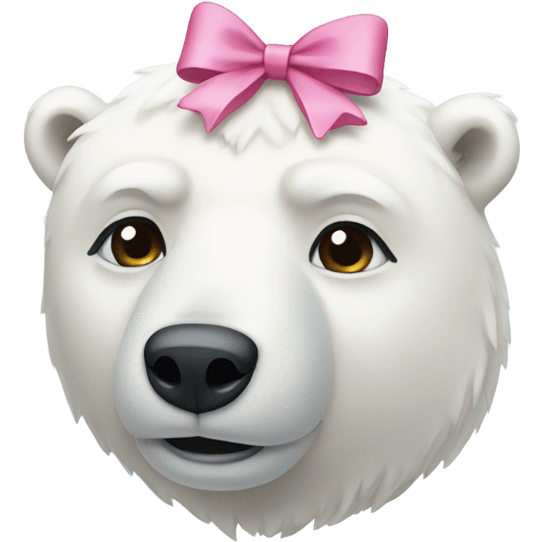 Polar bear with pink bow in his hair emoji