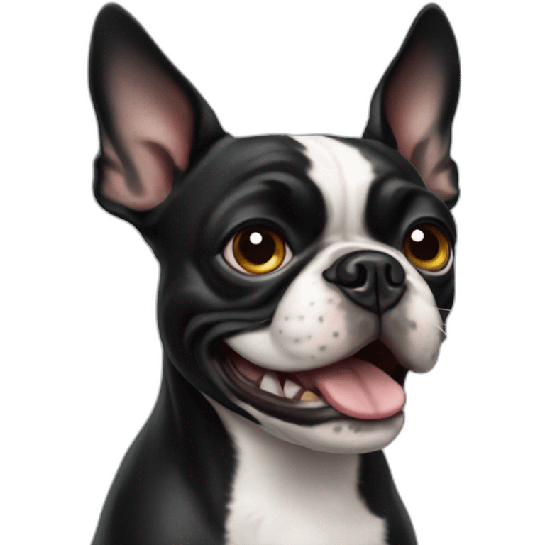 crazy boston terrier emoji