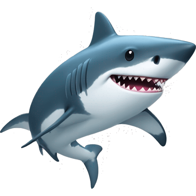 Un gentil requin avec un pingouin  emoji