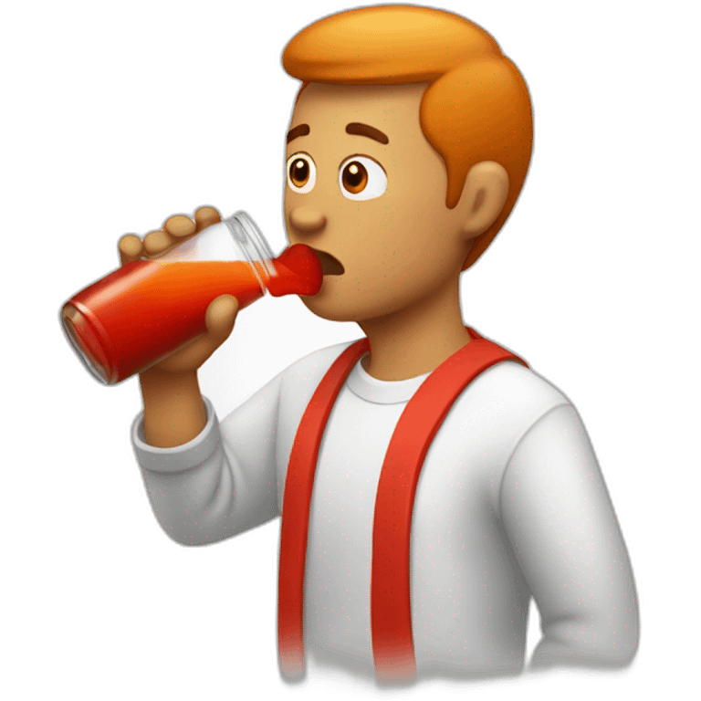 man drinking sriracha emoji