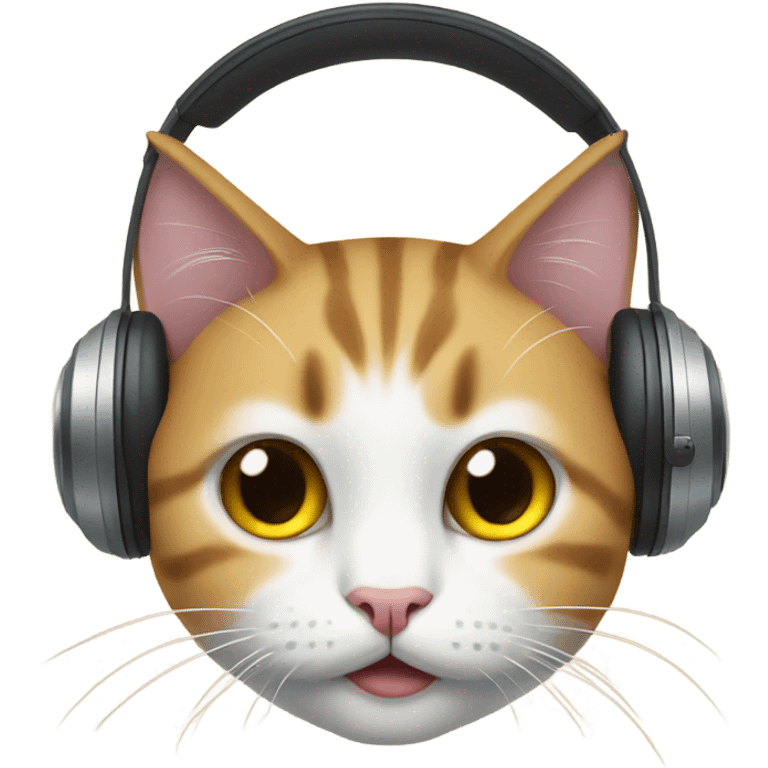 Cat with headphones on emoji