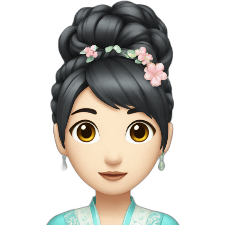 fancy idol, asian girl, hime cut hairstyle emoji