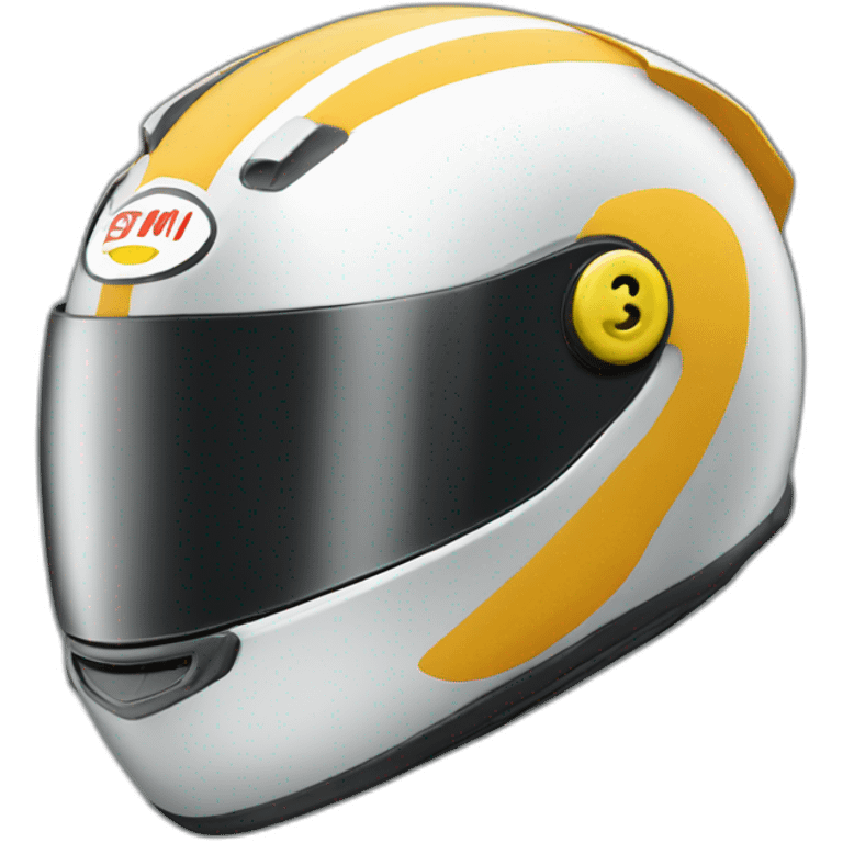 racing helmet with stainless color emoji