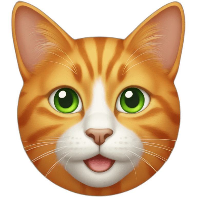 orange cat with green eyes emoji