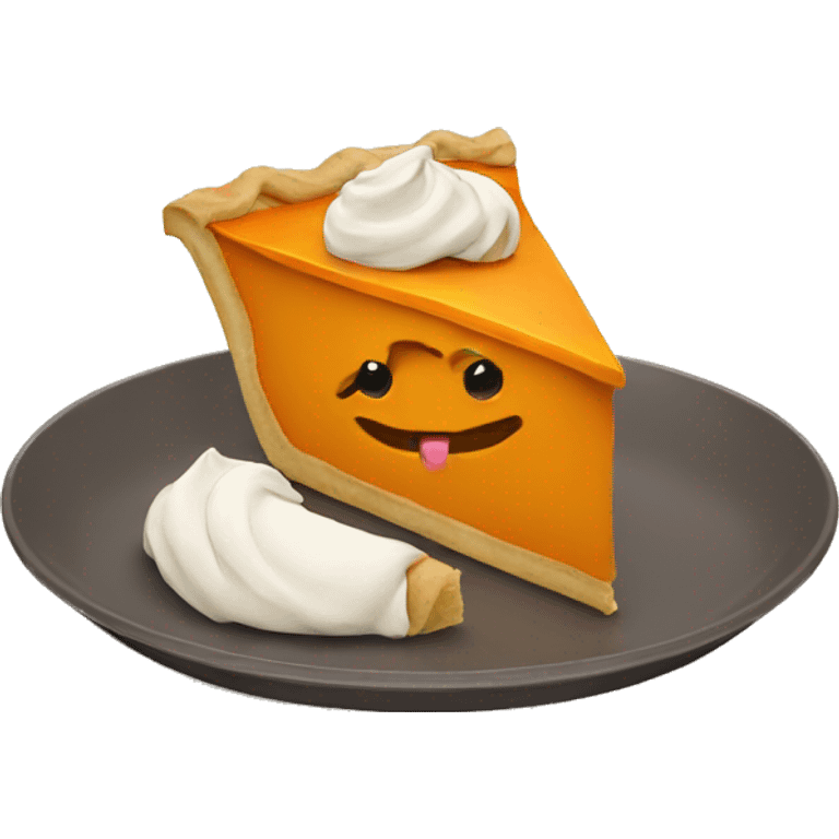 pumpkin eating pie emoji