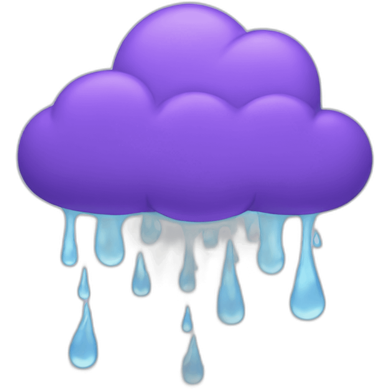 purple cloud with rain emoji