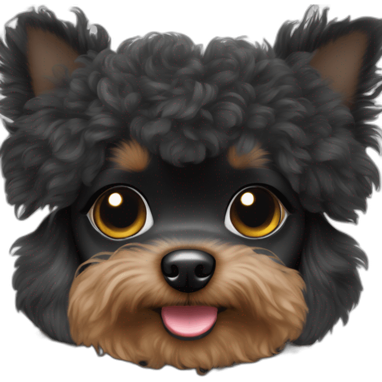 black toy poodle chihuahua small girl fluffy dog emoji