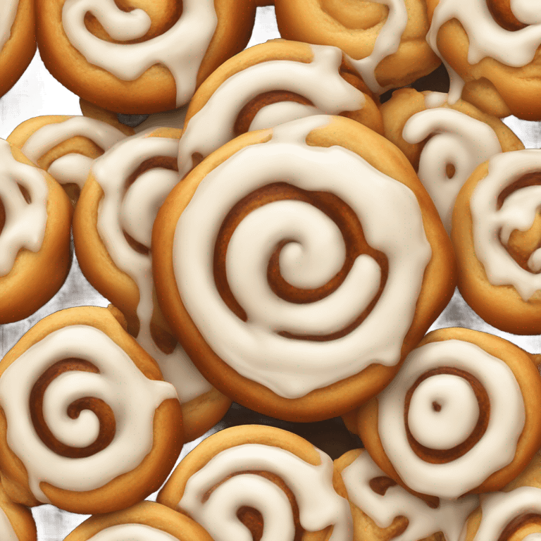 one cinnamon bun with icing on top emoji