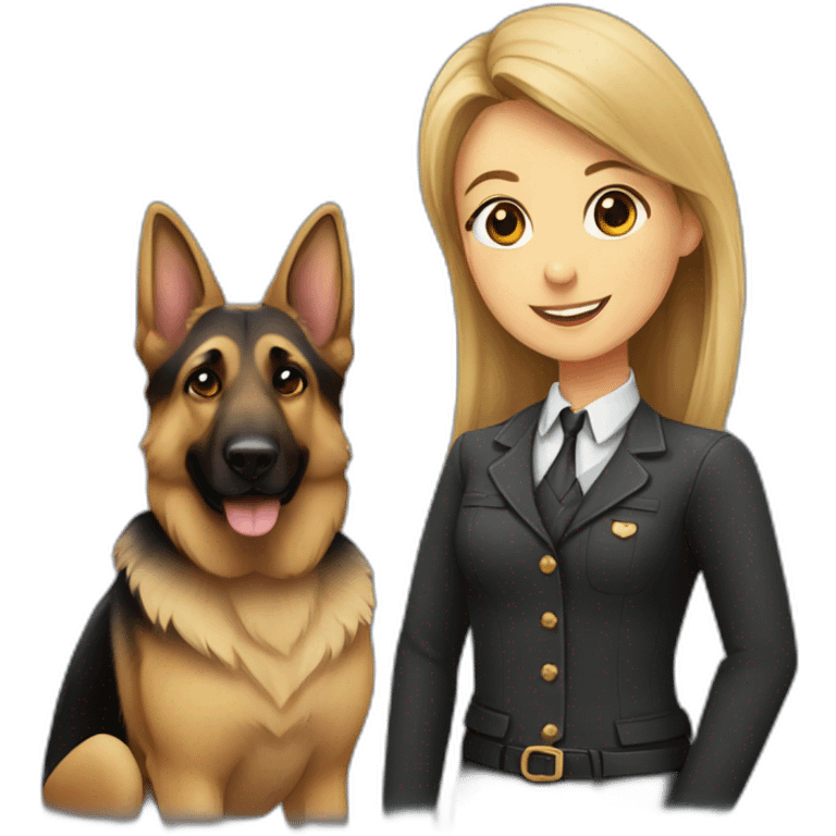 German Shepherd with a girl emoji