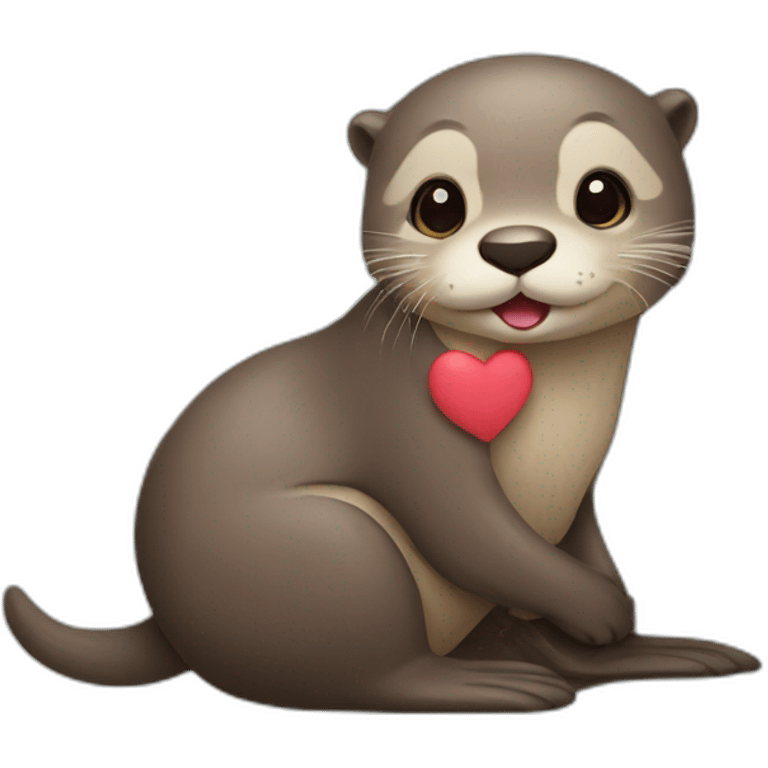 Cute otter love emoji