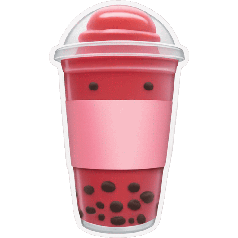 a simple red bubble tea without face emoji