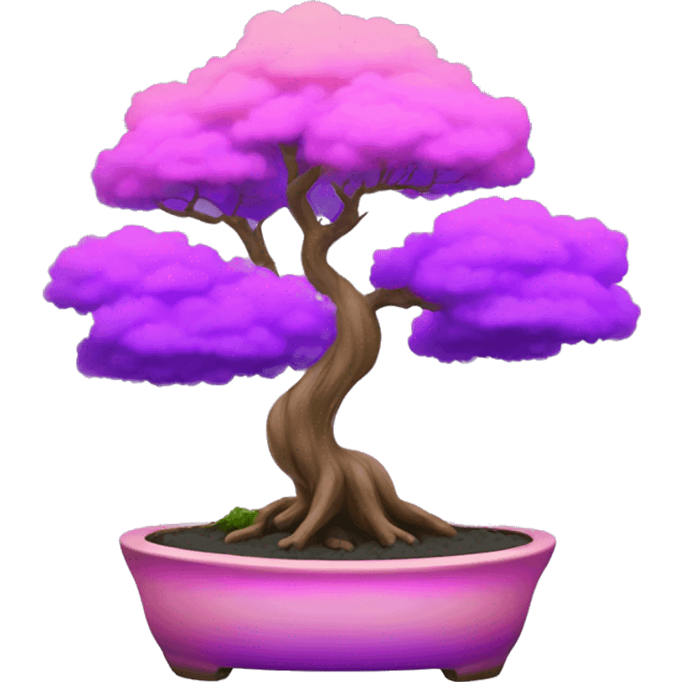 Bonsai small tree pot with gradient fill of purple to pink emoji