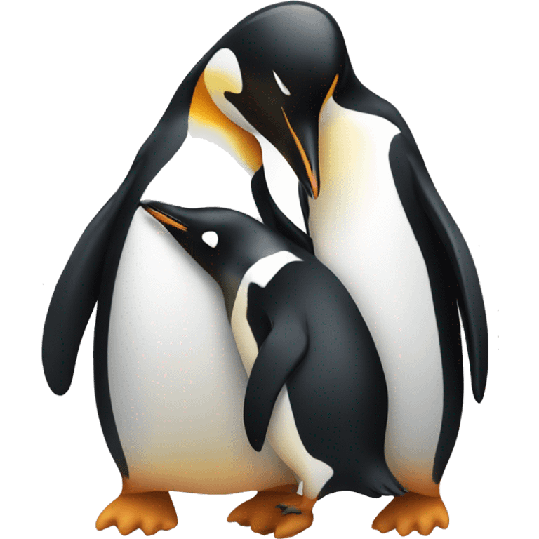 Penguins hugging emoji