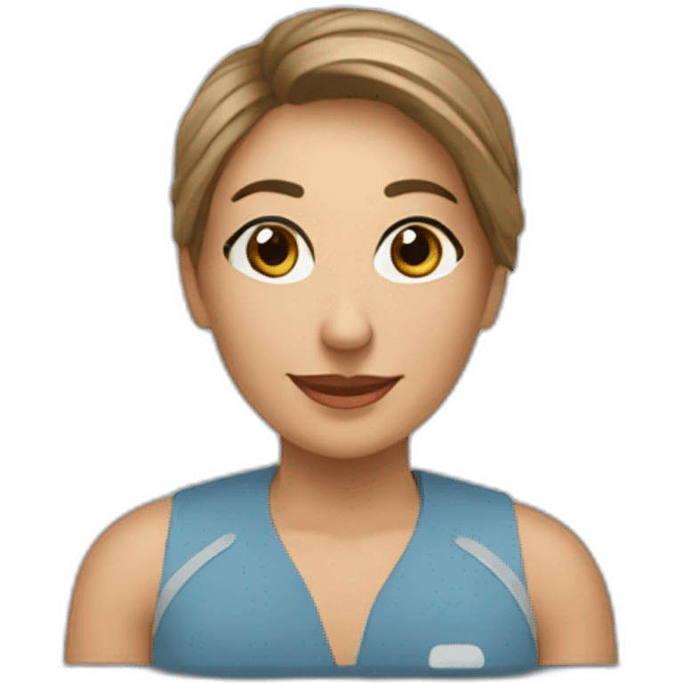 a laptop screen that has a video call showing a friendly female therapist emoji