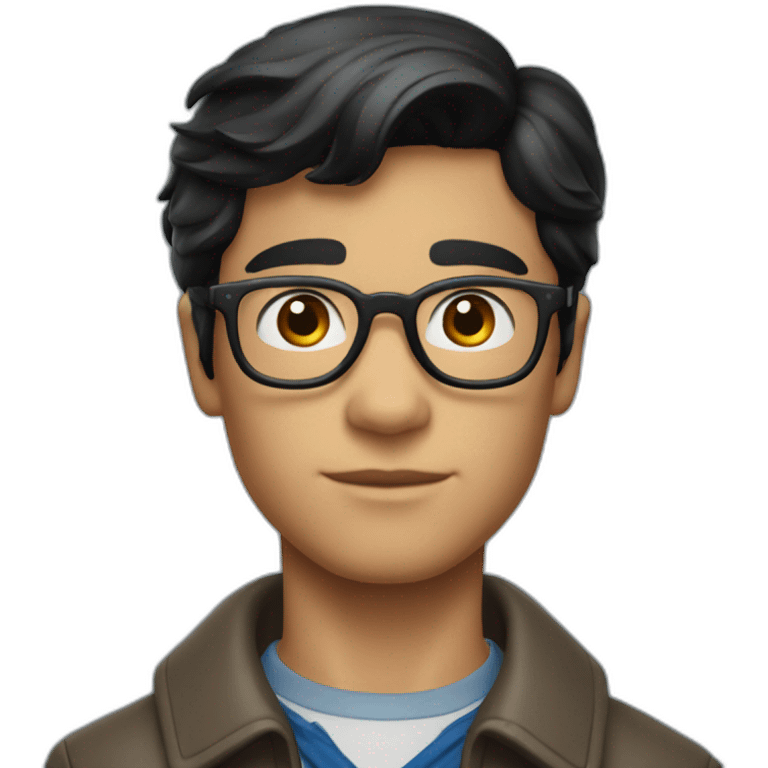 black haired young clark kent front view emoji