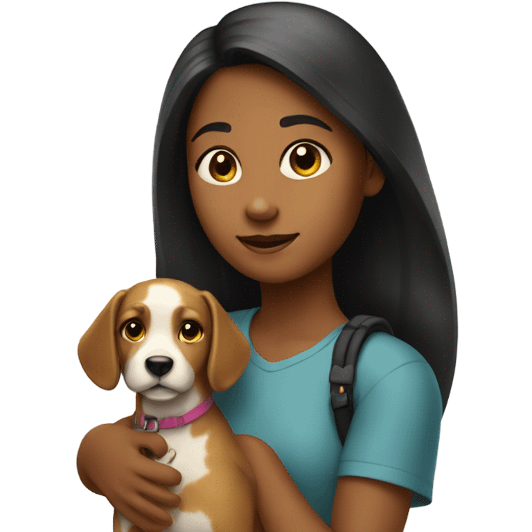 a girl with a dog emoji