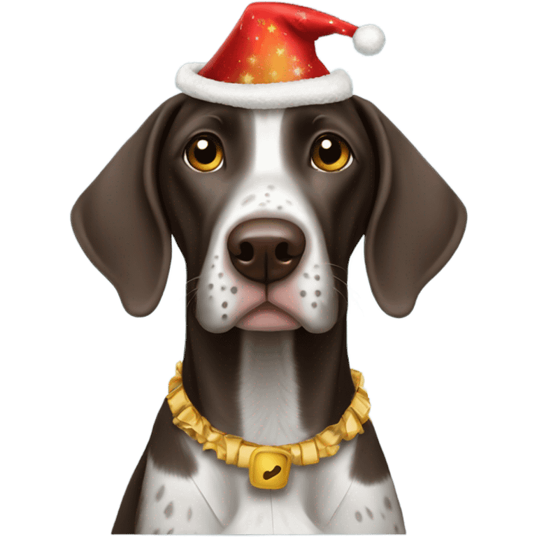 German shorthair Happy new year hat emoji