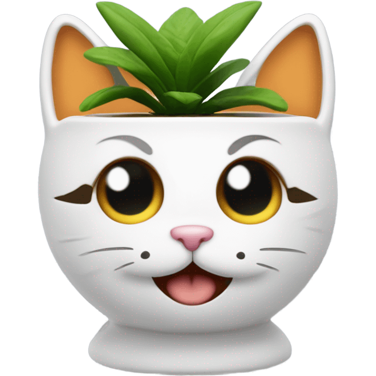 Kitty cat planter emoji