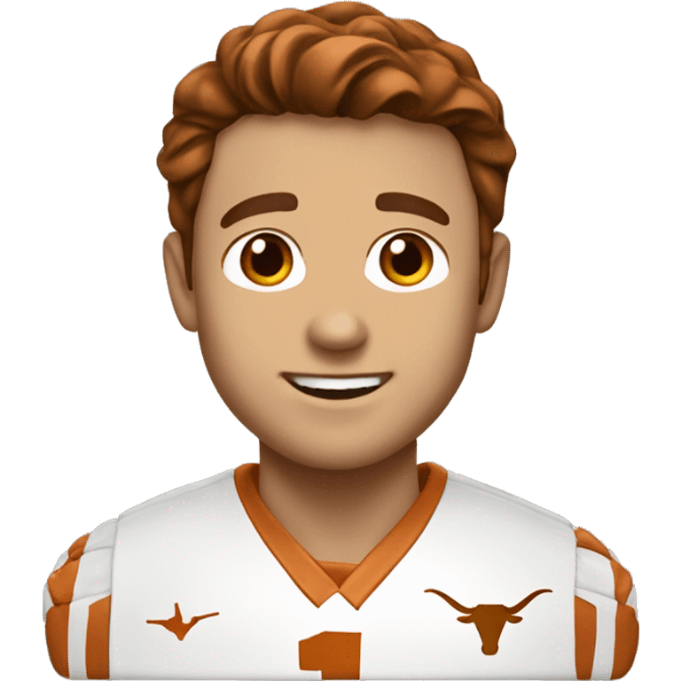 Brown haired White man in University of Texas Longhorn clothes emoji