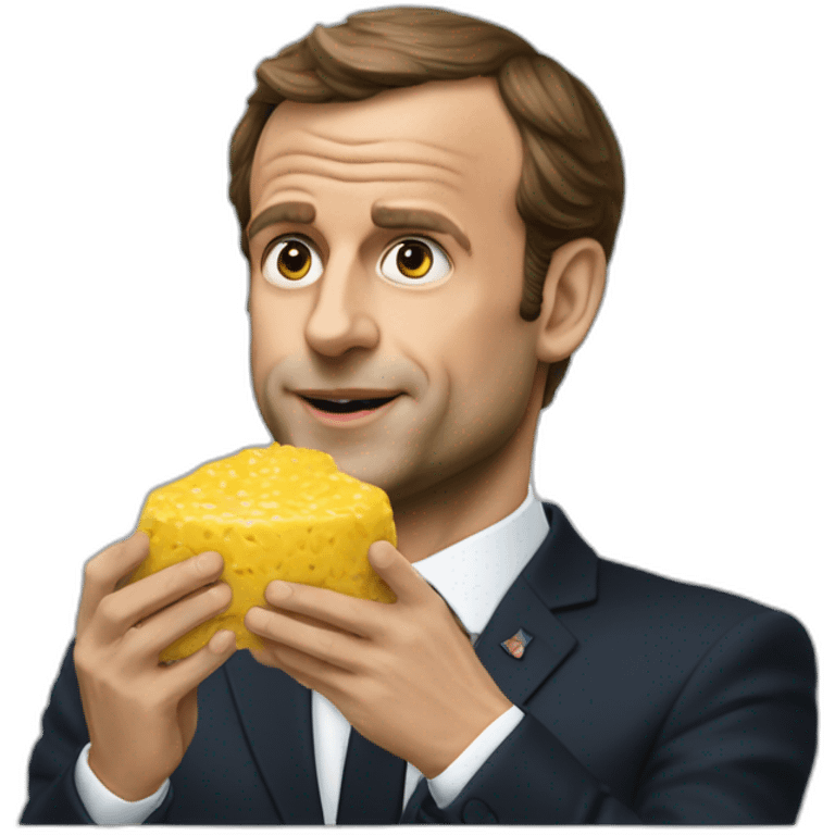 Macron qui mange des pâtes  emoji