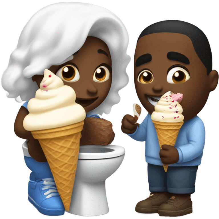 Skibitty toilet eating ice cream with diddy emoji