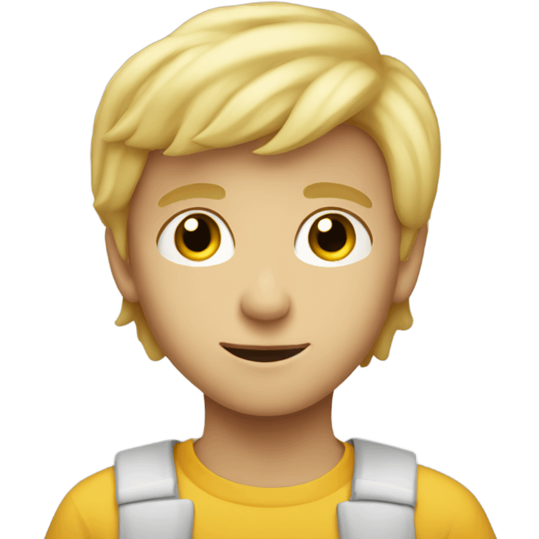 blonde boy looking at viewer emoji