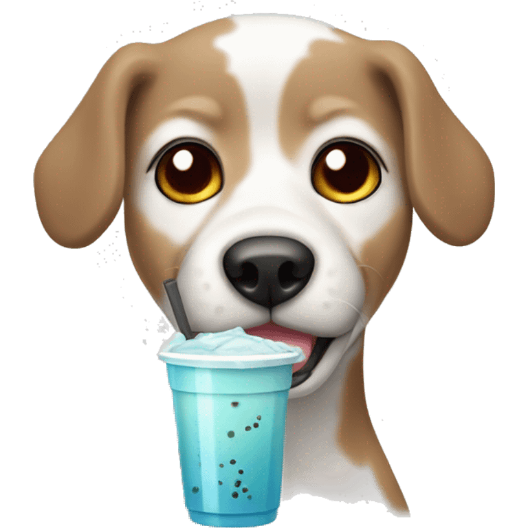 Dálmata dog drinking boba emoji