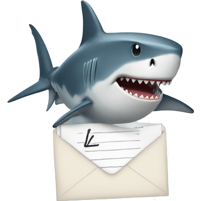 A Shark holding the letter L emoji