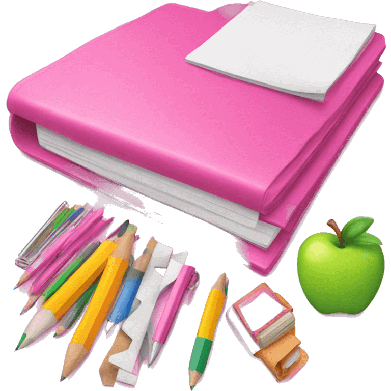 pink school supplies emoji