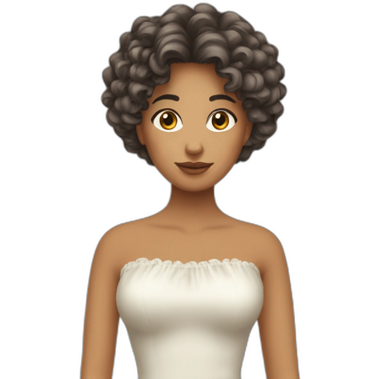 femme mauricienne cheveux longs bouclés emoji