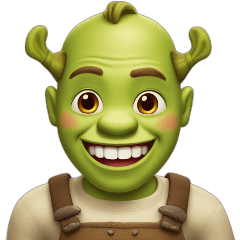 little shrek with red teeth emoji