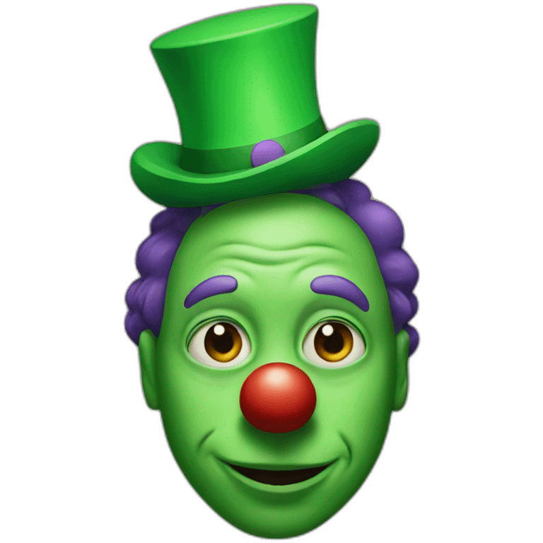 Clown with green face emoji